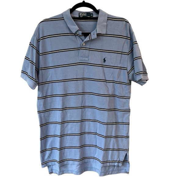Polo by Ralph Lauren Short Sleeve Casual Shirt Blue/Navy/White Striped Men's M - Picture 1 of 11
